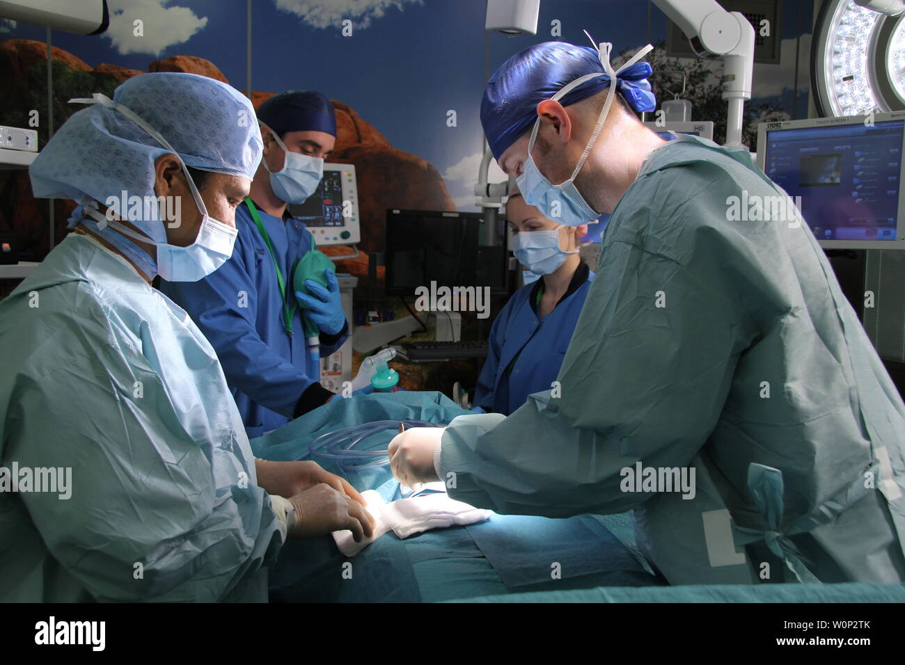Ärzte und Krankenschwestern Chirurgie Vorformen Stockfoto