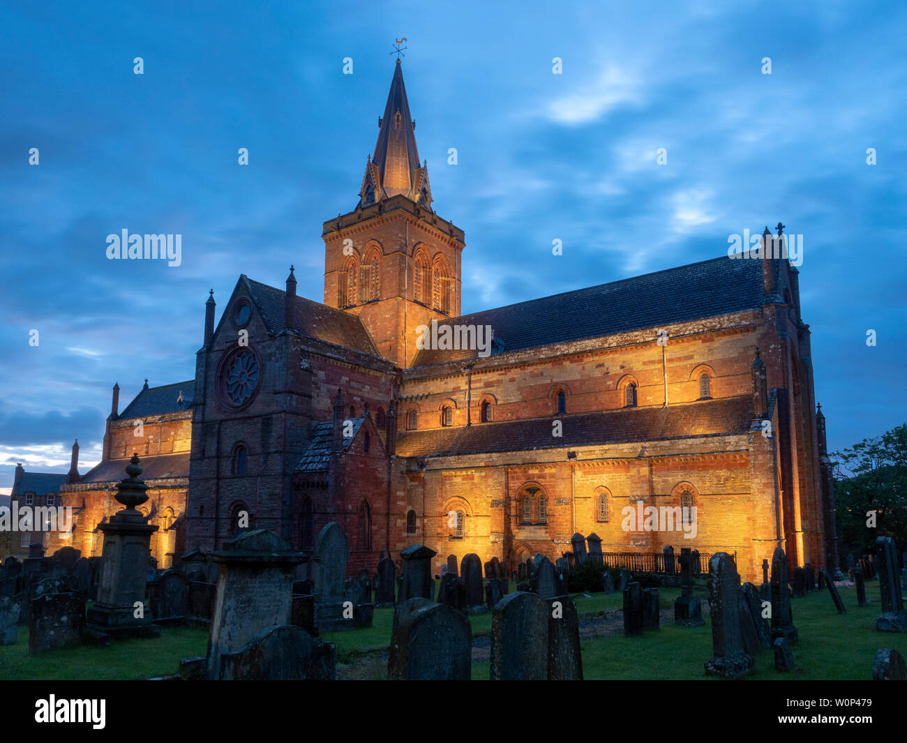 Die St. Magnus Kathedrale in Kirkwall, Orkney Inseln, Schottland Stockfoto