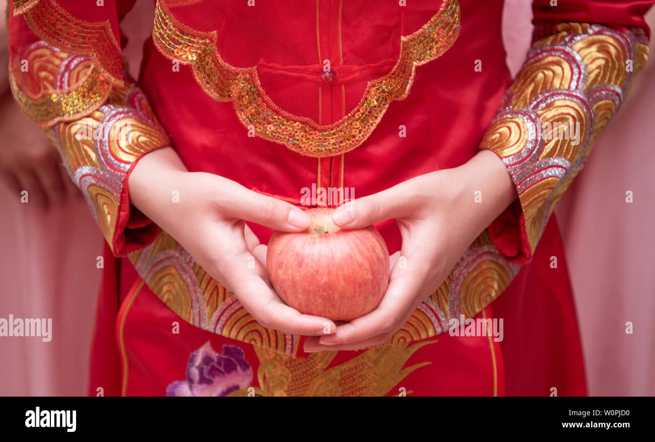 Chinesische Hochzeit, Apple Stockfoto