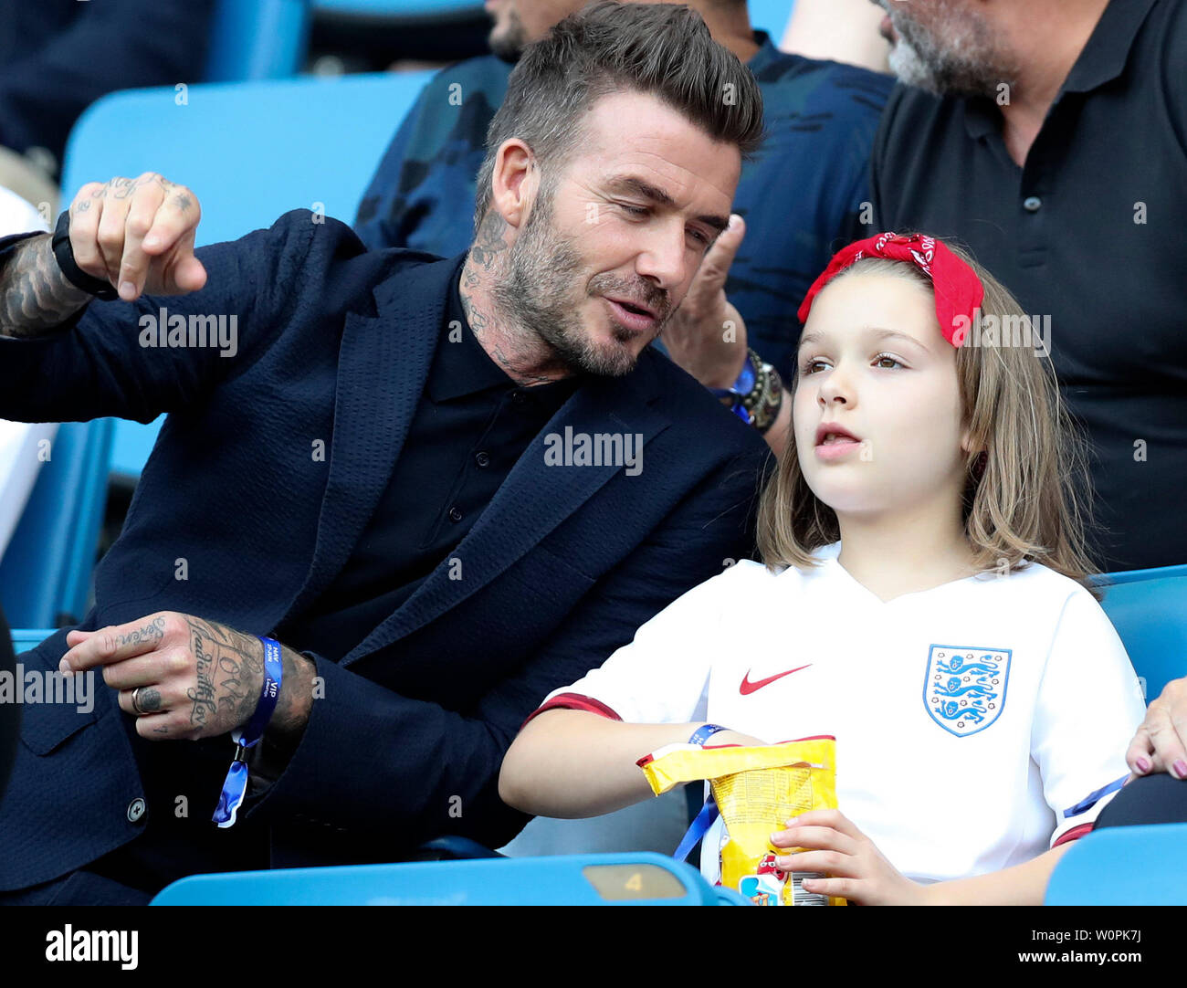 David Beckham Und Seine Tochter Stockfotos David Beckham