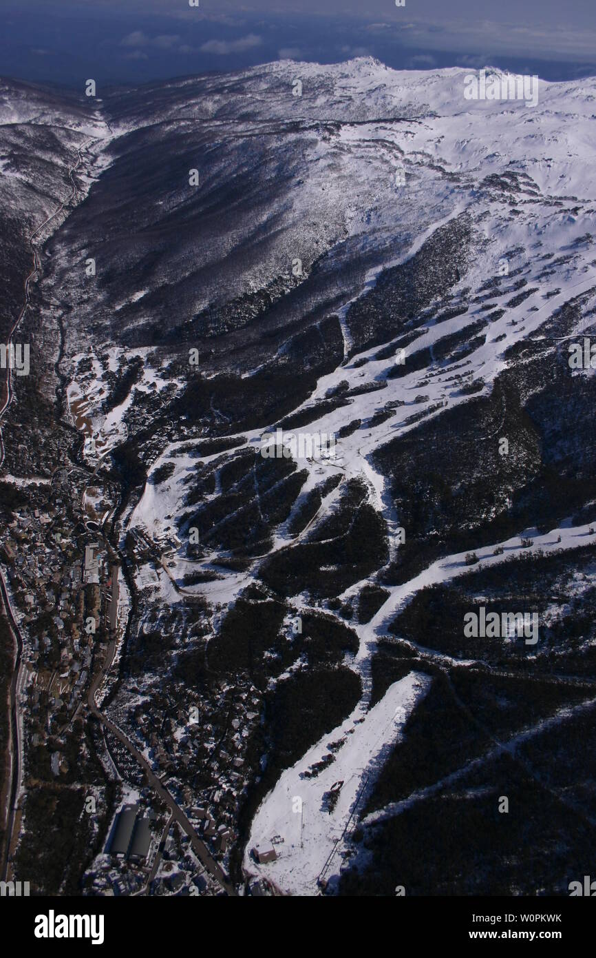 Thredbo Alpine Village Antennen Stockfoto