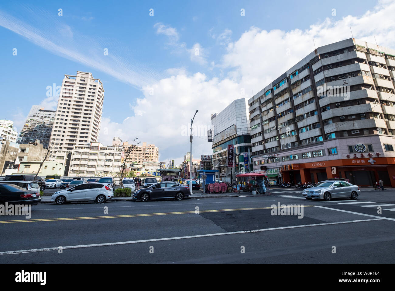 Kaohsiung, Taiwan - 03 Mar 2019: Stadtbild von Kaohsiung City am Morgen Stockfoto