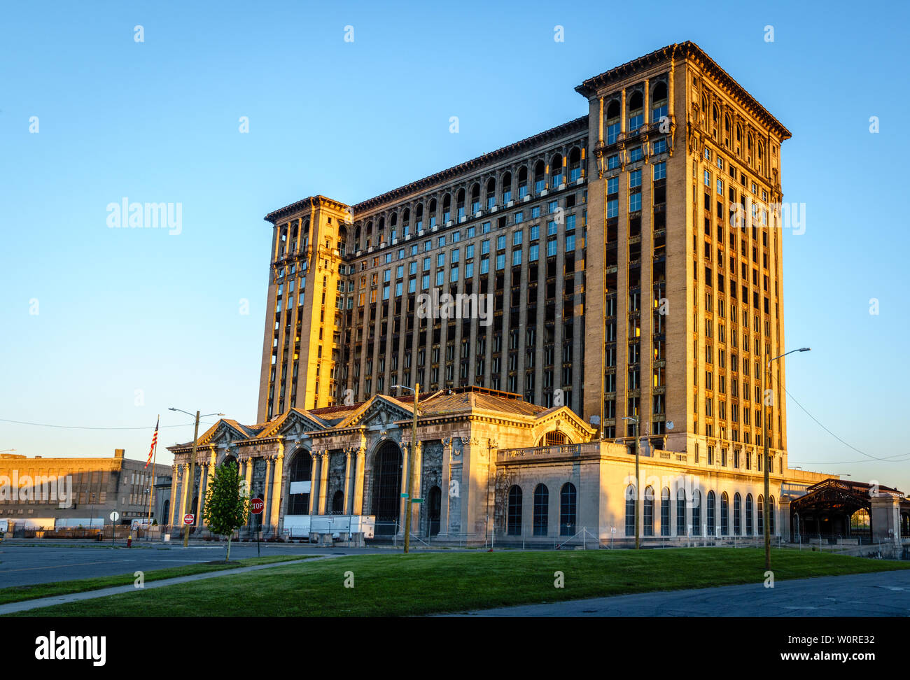 Historische Gebäude in Detroit Zentrale Aufgabe Stockfoto
