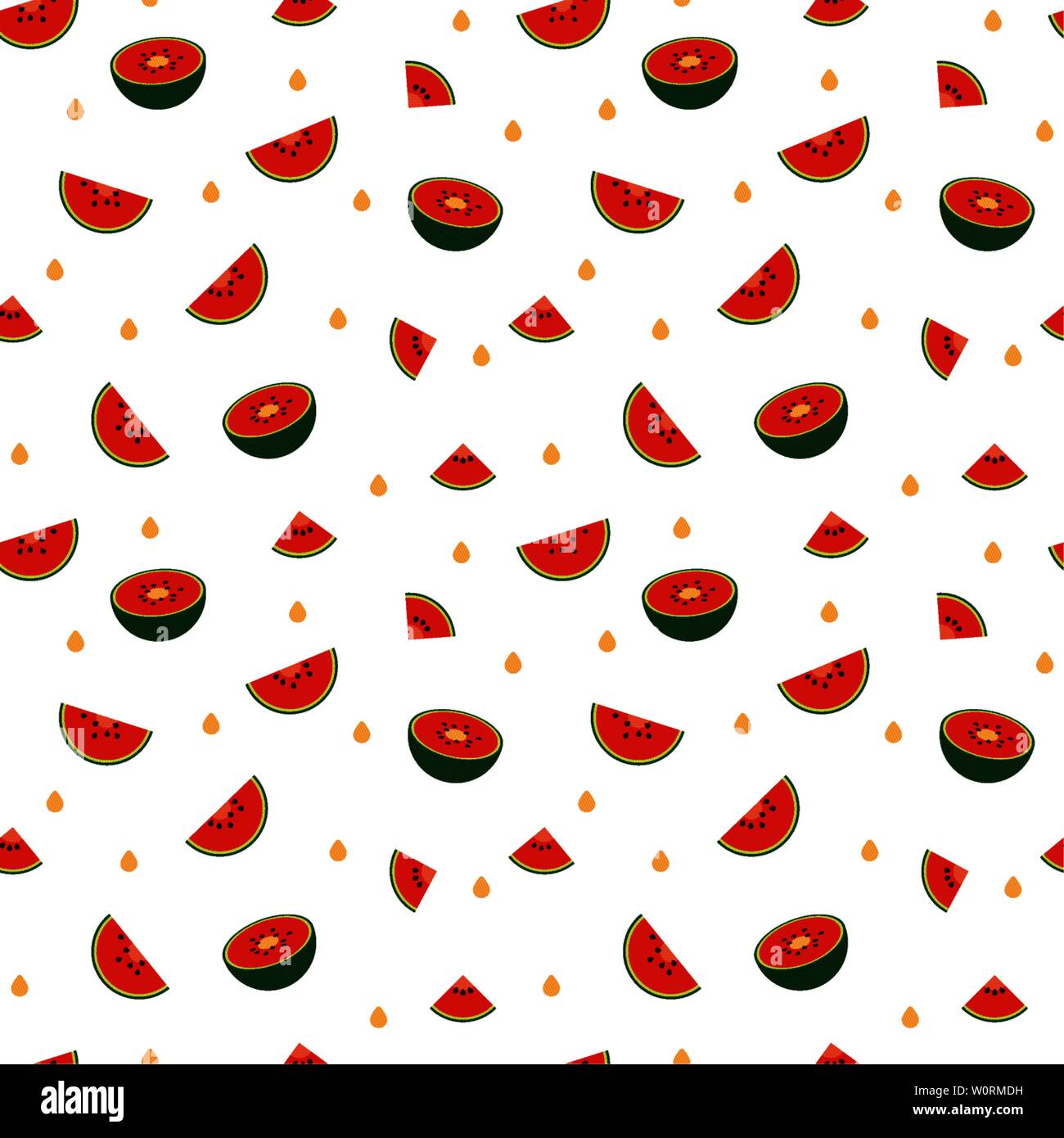 Nahtlose Muster der Wassermelone Stücke vector hintergrund abbildung Stock Vektor
