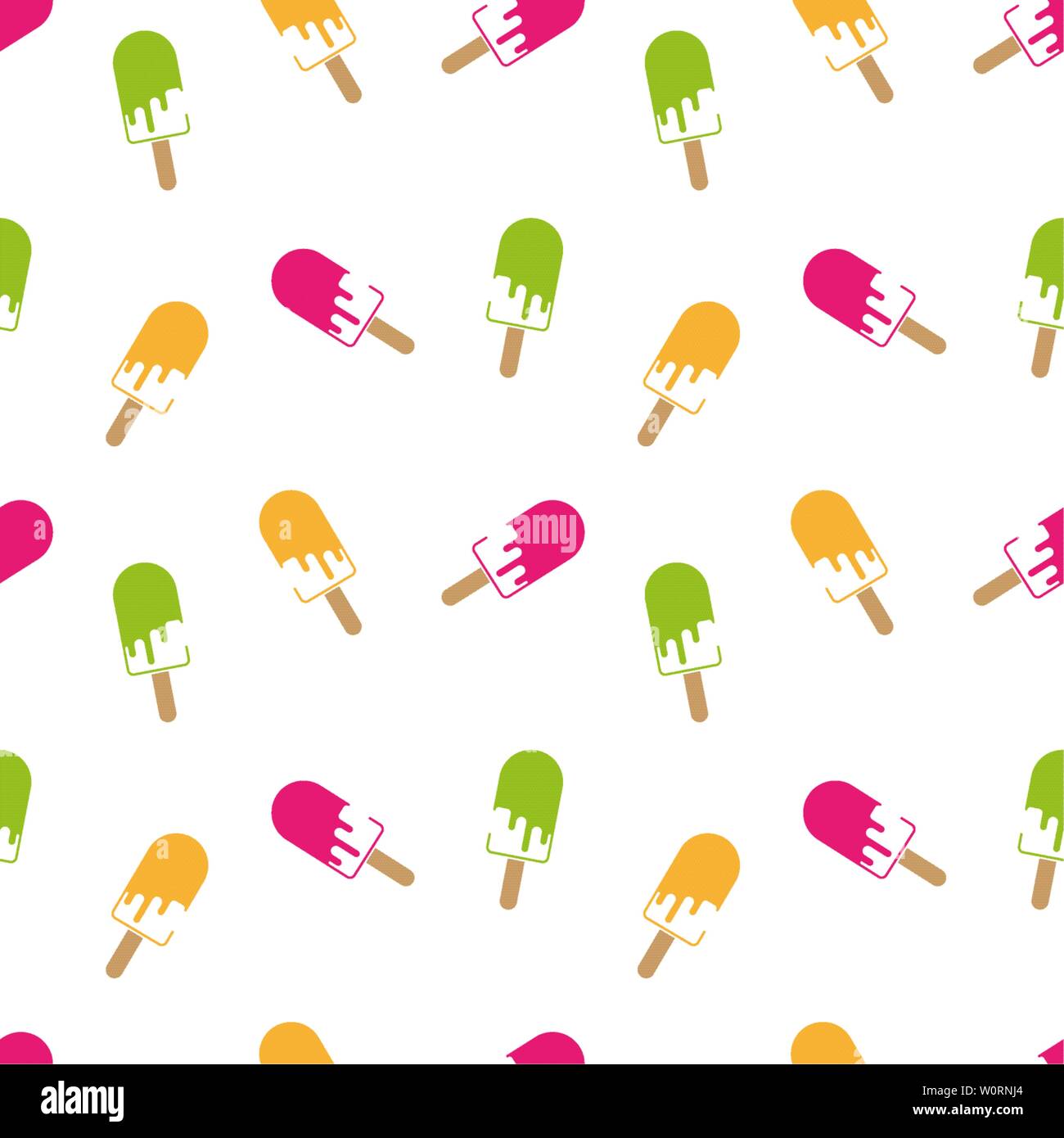 Nahtlose Muster mit rosa, grün und orange Eis am Stiel Vector Illustration Stock Vektor
