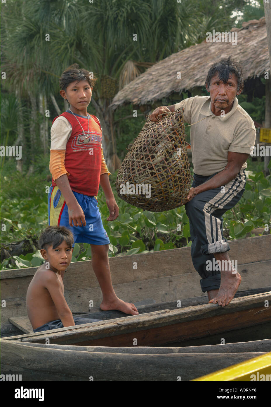 Die Bewohner der Orinoco River Basin. Stockfoto