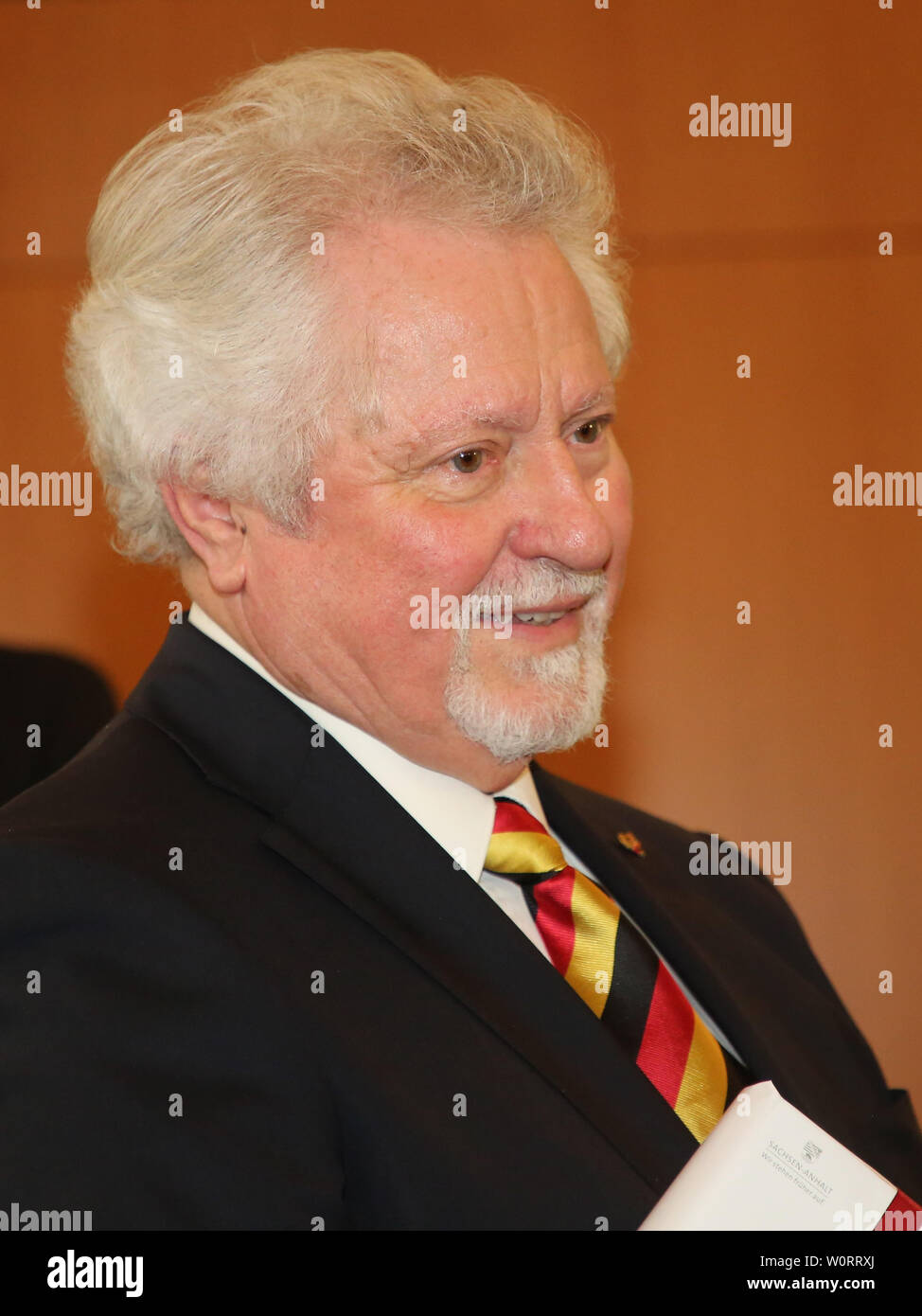 Ex-Oberbürgermeister von Magdeburg Willi Polte (SPD) beim Festakt zum 80.Geburtstag des Magdeburger Ehrenbürgers Willi Polte Stockfoto