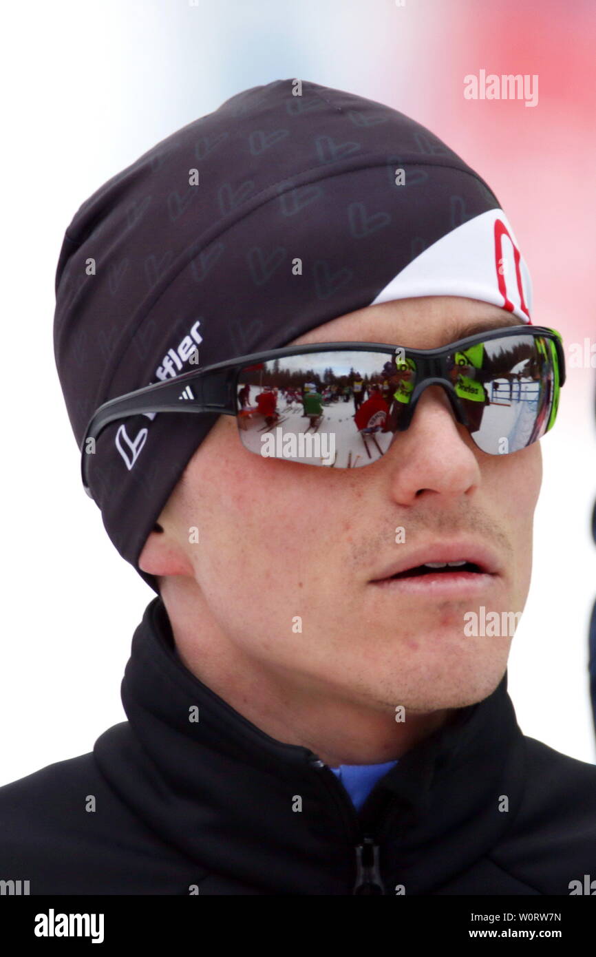 Martin Fleig (Gundelfingen, RIG Freiburg) beim Para Weltcup Oberried 2018 - Biathlon Mittelstrecke Stockfoto