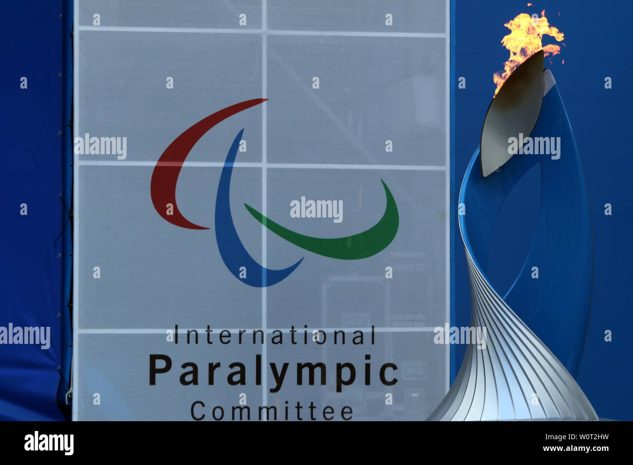 Siegerehrung Rosa Khutor Ski Alpin 6. Tag Paralympics Paralympics Sotschi Sotschi 2014 / Paralympische Winterspiele Sotschi 2014 Stockfoto