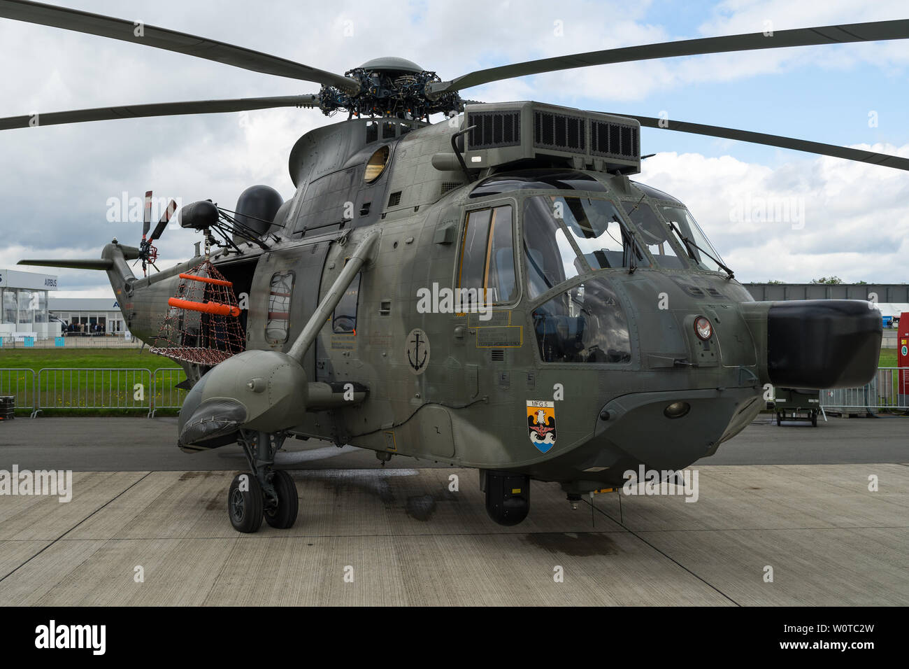 BERLIN, DEUTSCHLAND - 26 April 2018: Anti-U-Boot-Krieg, der Suche und Rettung und Utility Helicopter Sikorsky SH-3 Sea King. Deutsche Marine. Ausstellung die ILA Berlin Air Show 2018. Stockfoto