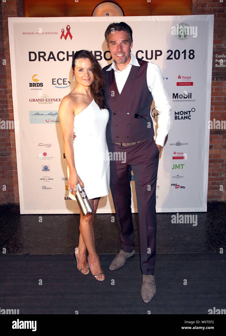 Michael Stich und Alexandra Stich, Dracheboot Cup 2018 Zusammen von der Michael Stich Stiftung im East Hotel Hamburg 08.06.2018 Stockfoto