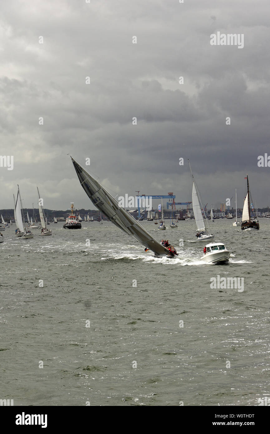 Kiel, Deutschland - 23. Juni 2018: Eindrücke von der Tall Ship Parade während der Kieler Woche 2018 Stockfoto