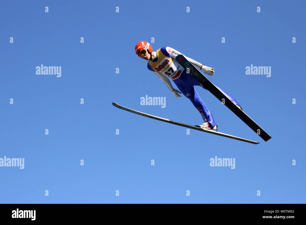 David Siegel (SV Baiersbronn) bei Skisprung DM Einzel Hinterzarten 2018 Stockfoto