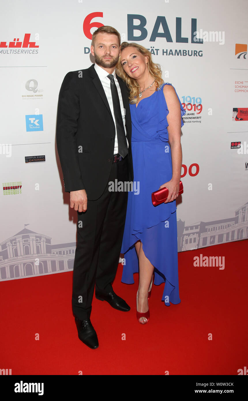 Jette Joop und Freund Alexander Kinzler Gala an der Universität Hamburg Stockfoto