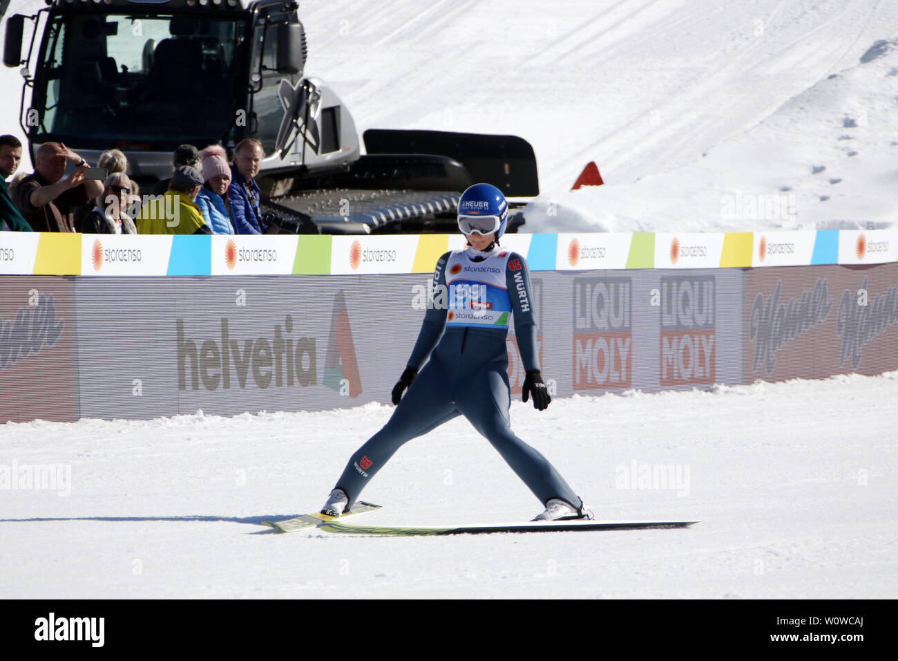 Carina Vogt (SC Degenfeld) beim Training Frauen Skispringen, FIS Nordische Ski-WM 2019 in Seefeld Stockfoto