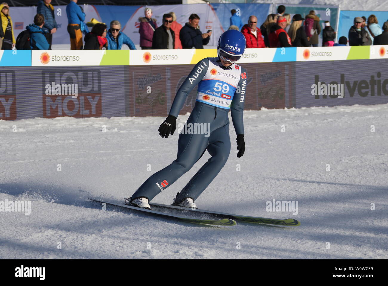 Carina Vogt (SC Degenfeld) beim Training Frauen Skispringen, FIS Nordische Ski-WM 2019 in Seefeld Stockfoto