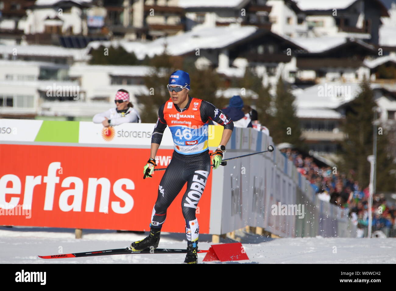 Kombinierer Jeun Park (Korea) beim Einzel Nordische Kombination, FIS Nordische Ski-WM 2019 in Seefeld Stockfoto