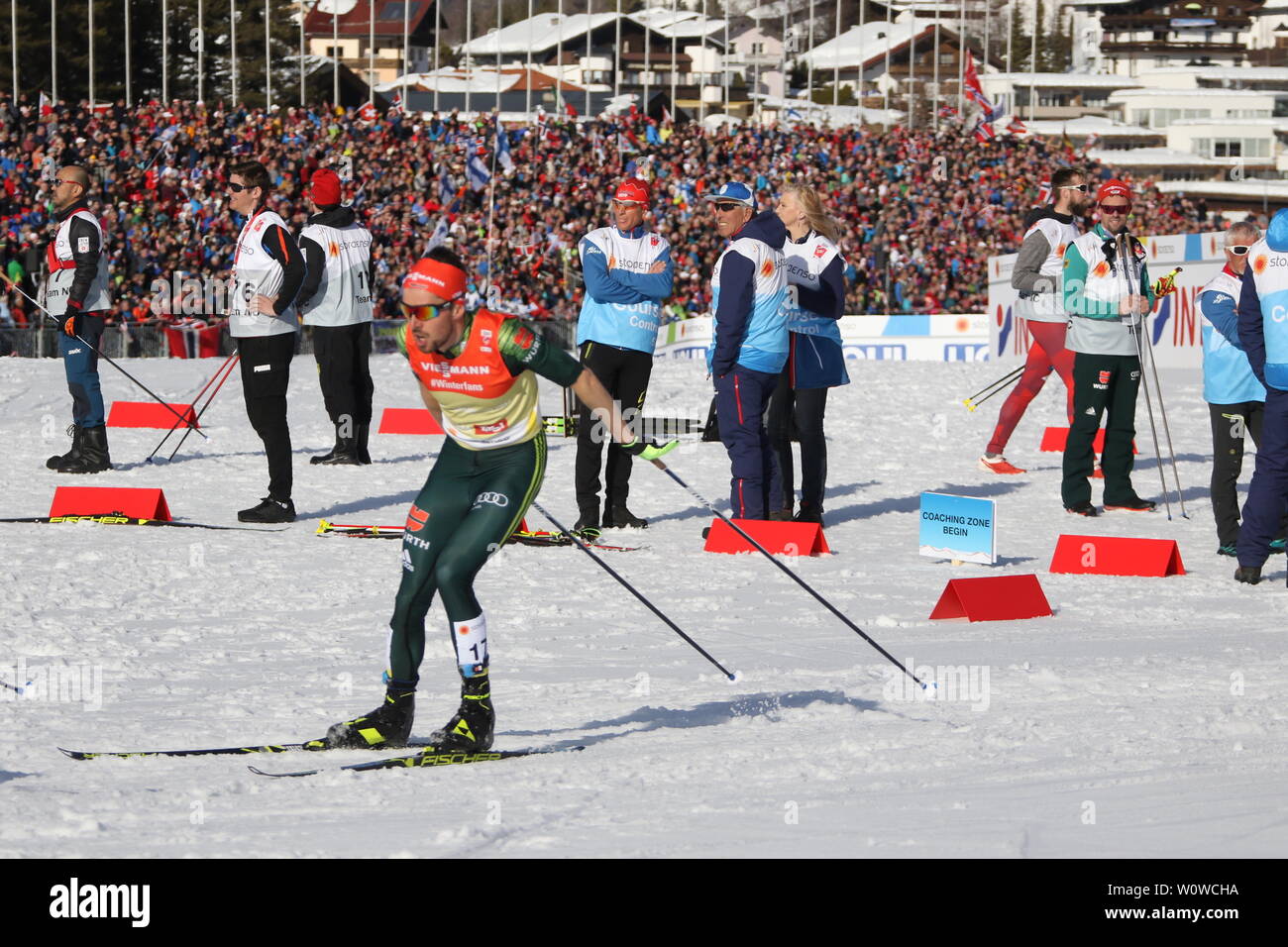 Johannes Rydzek (Oberstdorf) beim Einzel Nordische Kombination, FIS Nordische Ski-WM 2019 in Seefeld Stockfoto