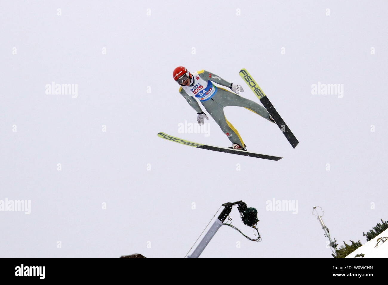 Richard Freitag (SG Nickelhütte Aue) Krieg als Fünfter bester deutscher Skispringer beim Skispringen Herren NH, FIS Nordische Ski-WM 2019 in Seefeld Stockfoto