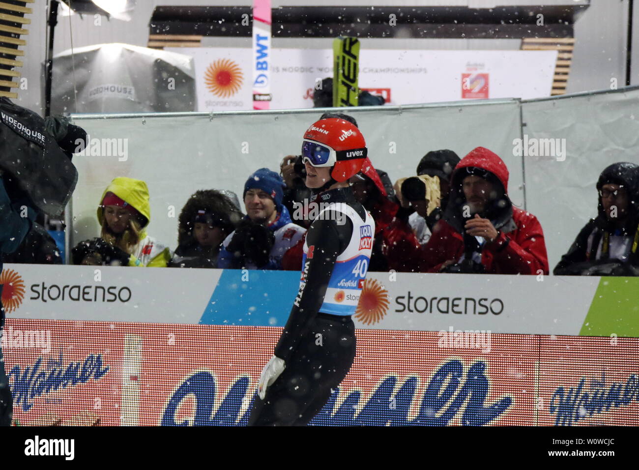 Stephan Leyhe (SC Willingen) beim Skispringen Herren NH, FIS Nordische Ski-WM 2019 in Seefeld Stockfoto