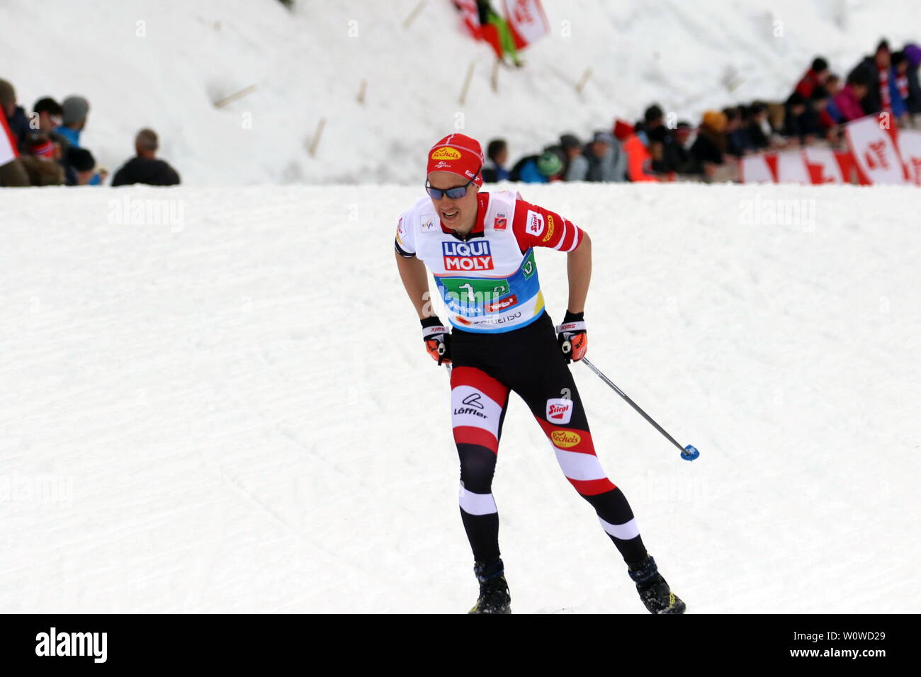 Mario Seidl (TSU St. Veit/Österreich) beim Team Nordische Kombination, FIS Nordische Ski-WM 2019 in Seefeld Stockfoto