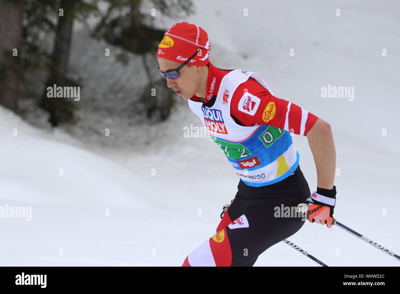 Mario Seidl (TSU St. Veit/Österreich) bei der Team Nordische Kombination, FIS Nordische Ski-WM 2019 in Seefeld Stockfoto