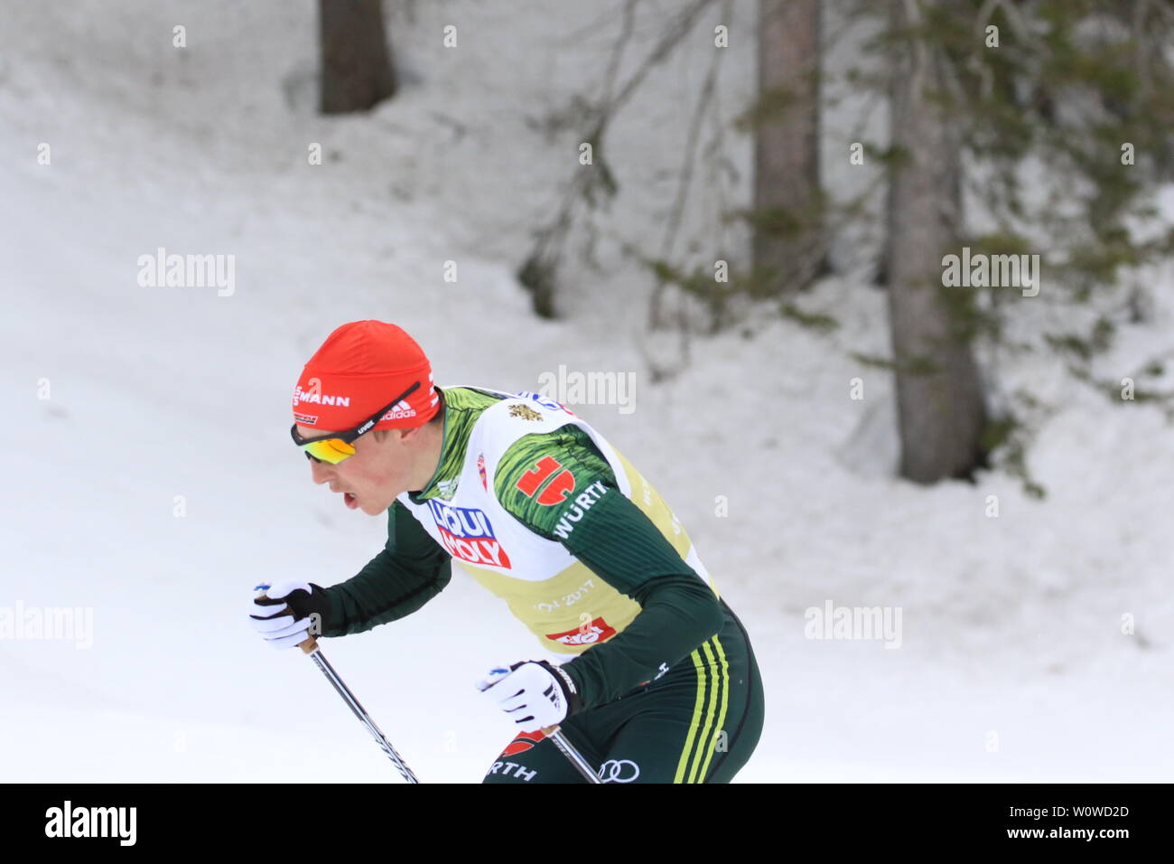 Eric Frenzel (SSV Geyer) beim Team Nordische Kombination, FIS Nordische Ski-WM 2019 in Seefeld Stockfoto