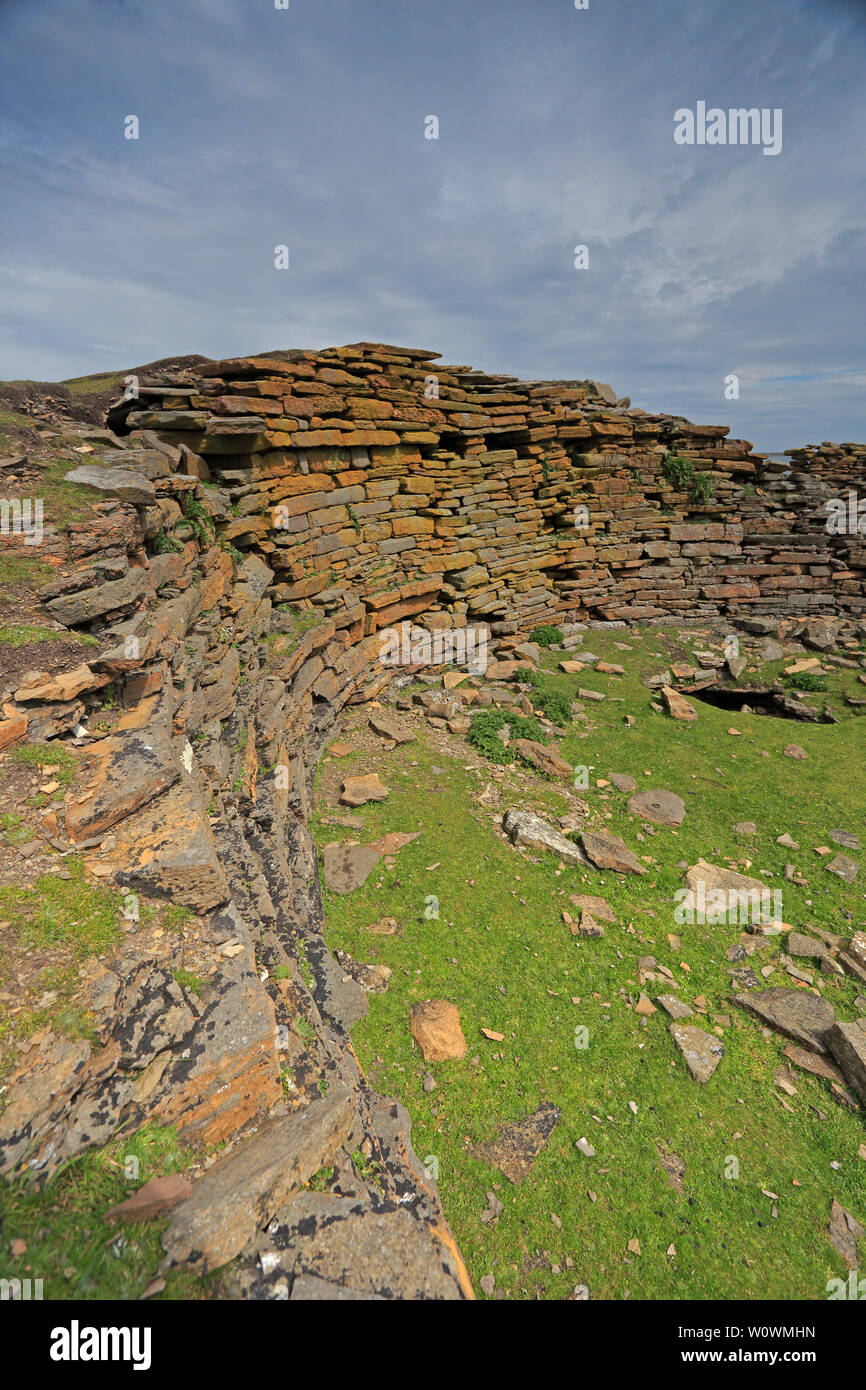 Ansicht der Broch von burrian North Ronaldsay Orkney Schottland Stockfoto