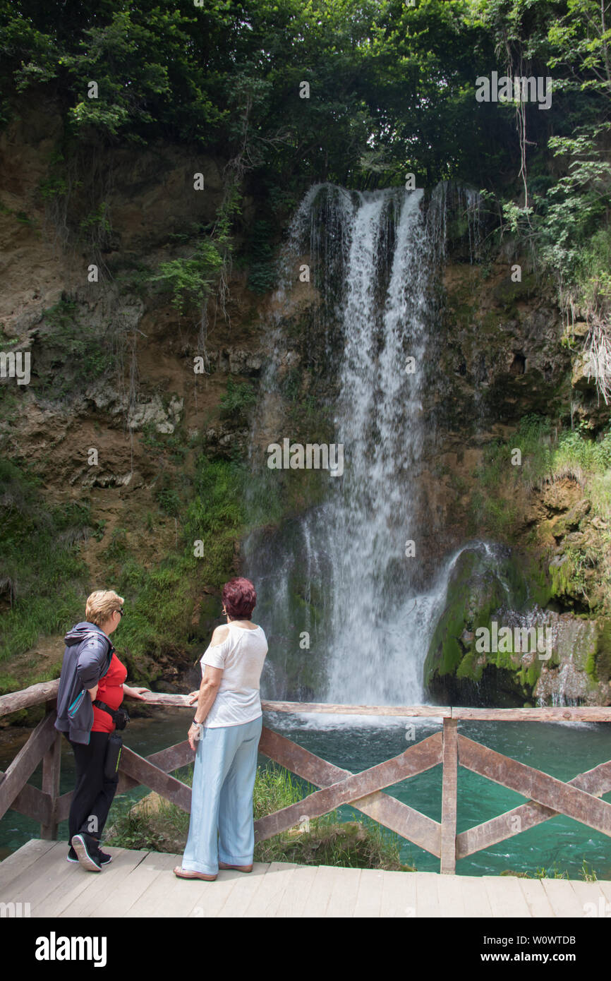 Größten Wasserfall in Serbien, genannt "Veliki Buk", in der Nähe von Despotovac city, Serbien Stockfoto