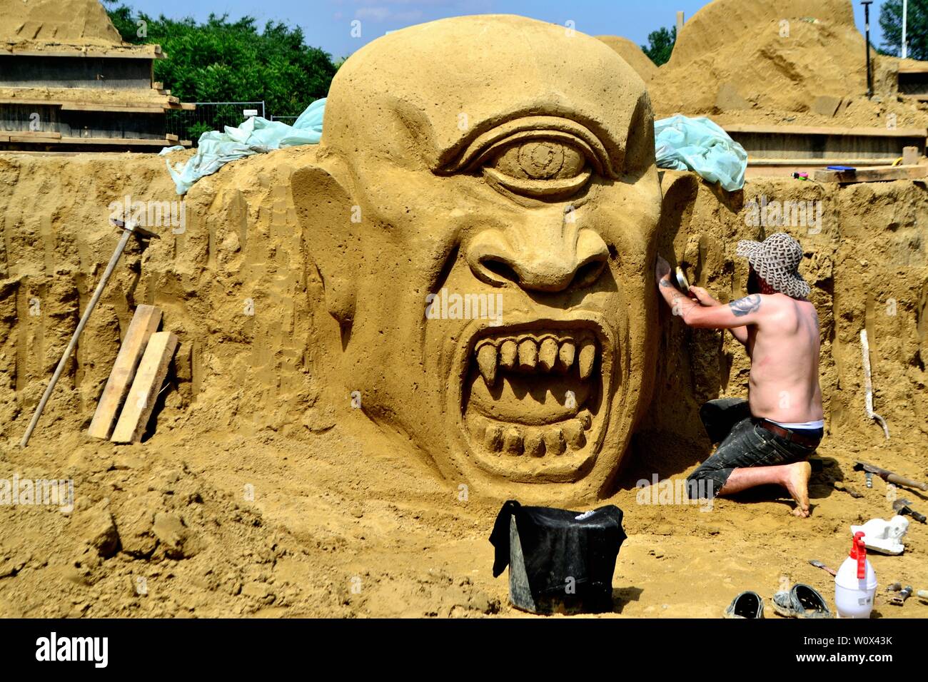 Jährliche sand Festival - Strand in Burgas - Schwarzes Meer - Bulgarien Stockfoto