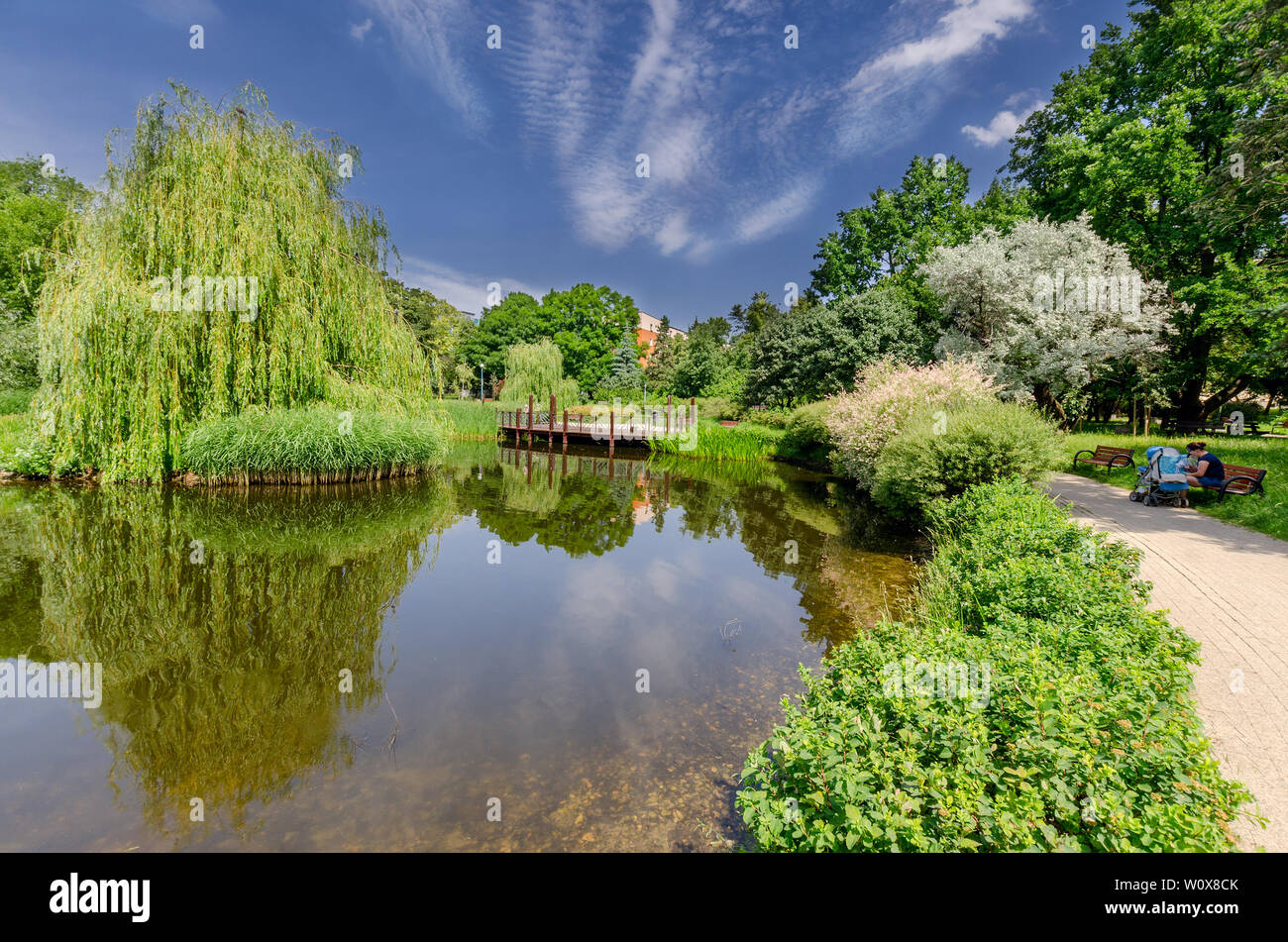 Malicki öffentlichen Garten im Stadtteil Ochota. Warschau, mazovian Provinz, Polen. Stockfoto