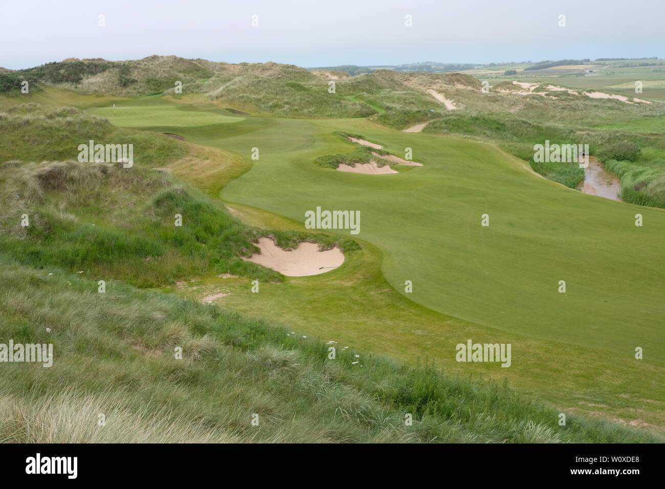 Die beweglichen Sanddünen am Golf Donald Trump Kurs an Menie, Aberdeenshire, Schottland Stockfoto