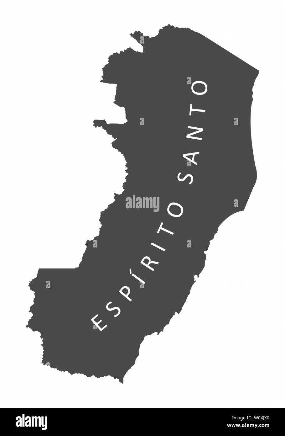 Espirito Santo, Silhouette Karte auf weißem Hintergrund Stock Vektor