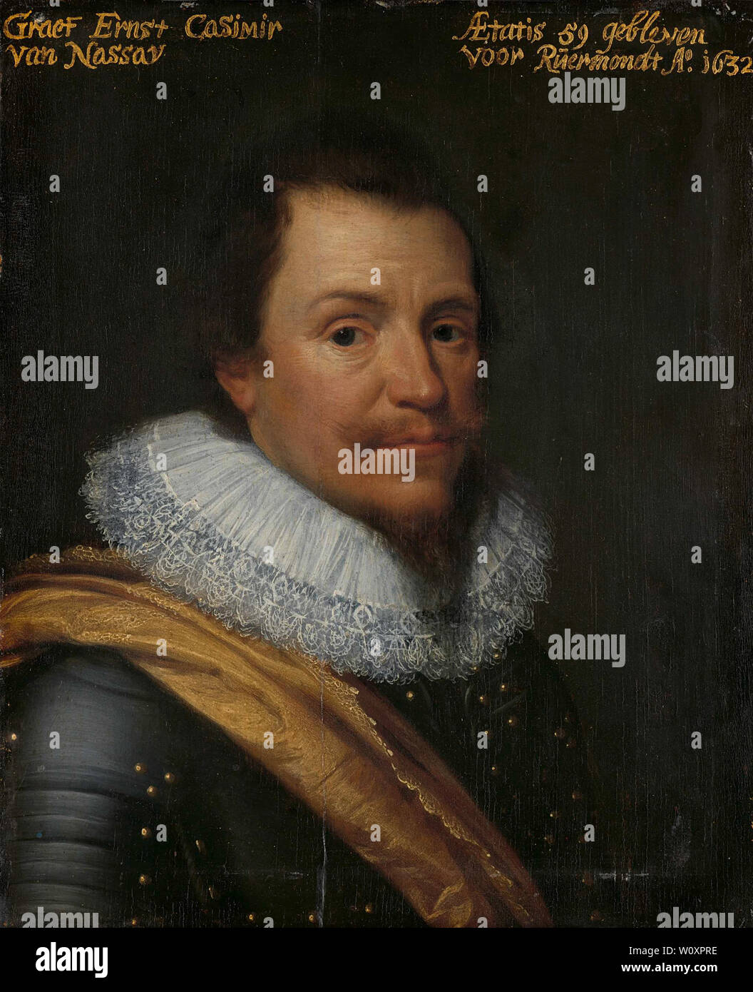 Porträt von Ernst Casimir I., Graf von Nassau-Dietz. Mierevelt, Michiel Jansz van; Antonisz, Jan van Ravesteyn Stockfoto