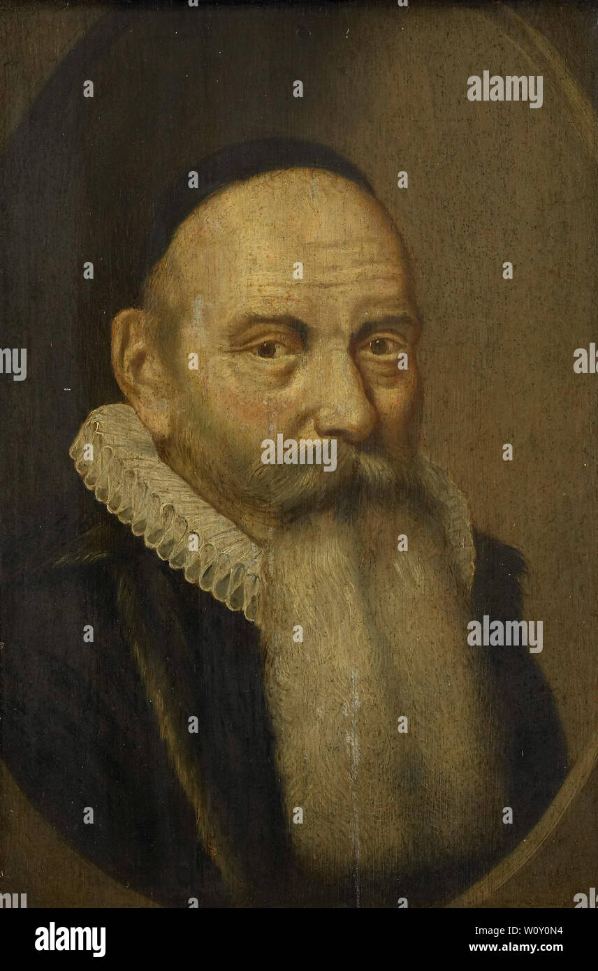 Portrait von Jacobus Rolandus (1562-1632); Portrait von Jacobus Rolandus (1562-1632), Counter-Remonstrant Minister in Amsterdam (1632). Voort, Cornelis van der; Delff, Willem Jacobsz. Stockfoto