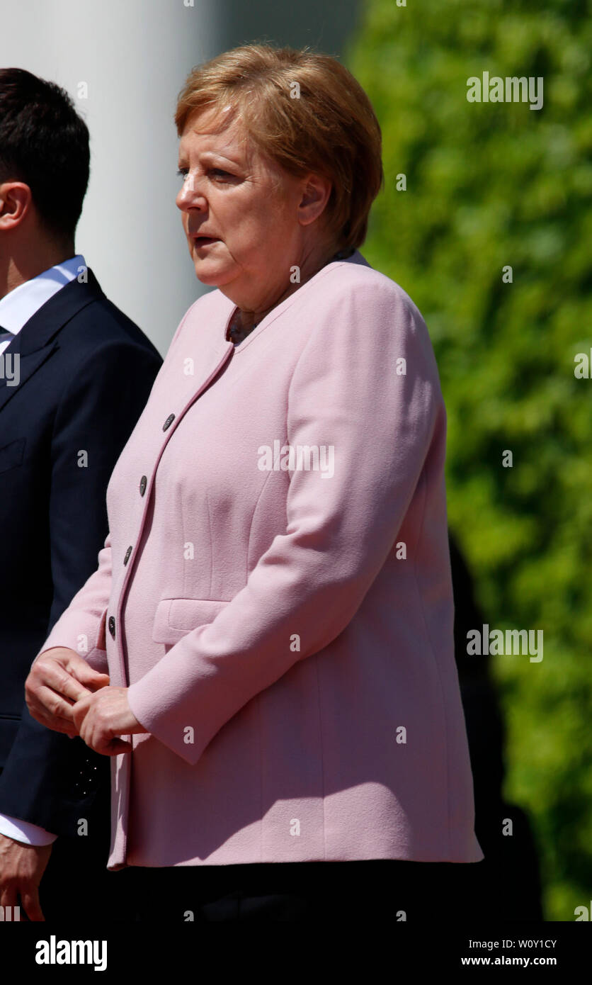 Wolodymyr Selensky, Angela Merkel-Treffen der Dt. Bundeskanzlerin mit dem ukrainischen Praesidenten, Bundeskanzleramt, 18. Juni 2019, Berlin/Volody Stockfoto