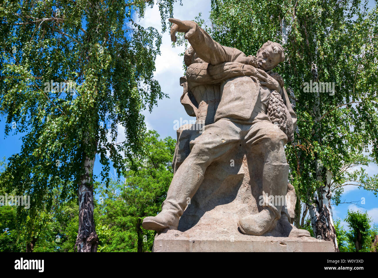 Wolgograd, Russland - 26. MAI 2019: Skulptur der Krieger in Mamayev Hill, Russland Stockfoto