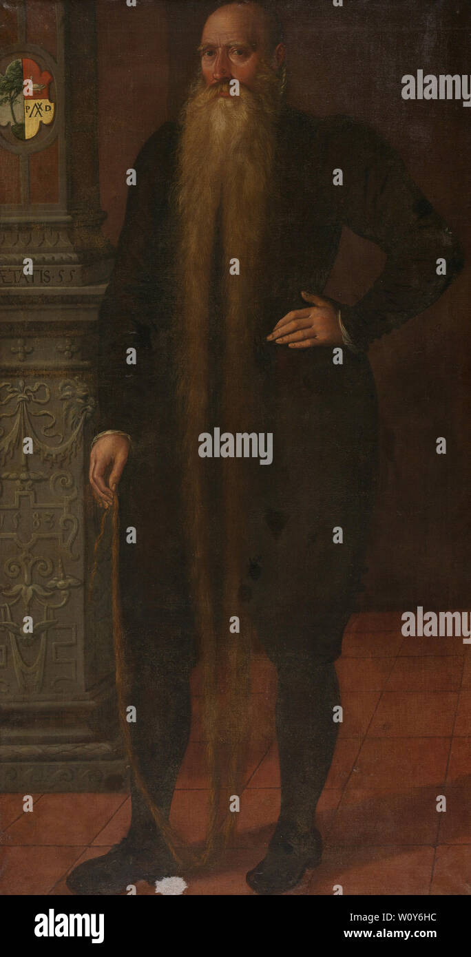 Portrait von Pieter Dircksz, langen Bart, Ratsmitglied der Waise Kammer in Edam (1583). Pietersz., Aert Stockfoto