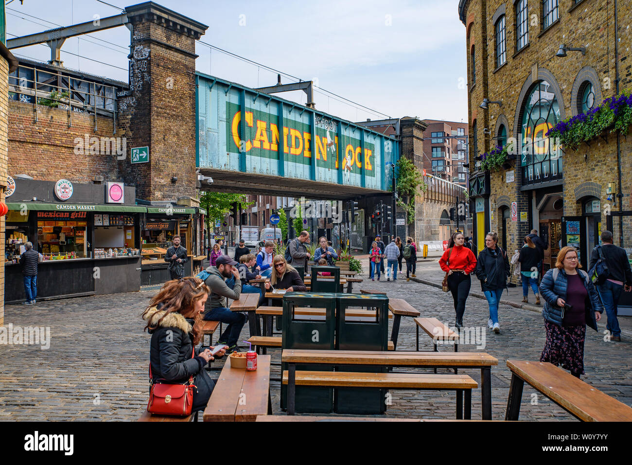 Camden Market in Camden Town, London, Vereinigtes Königreich Stockfoto