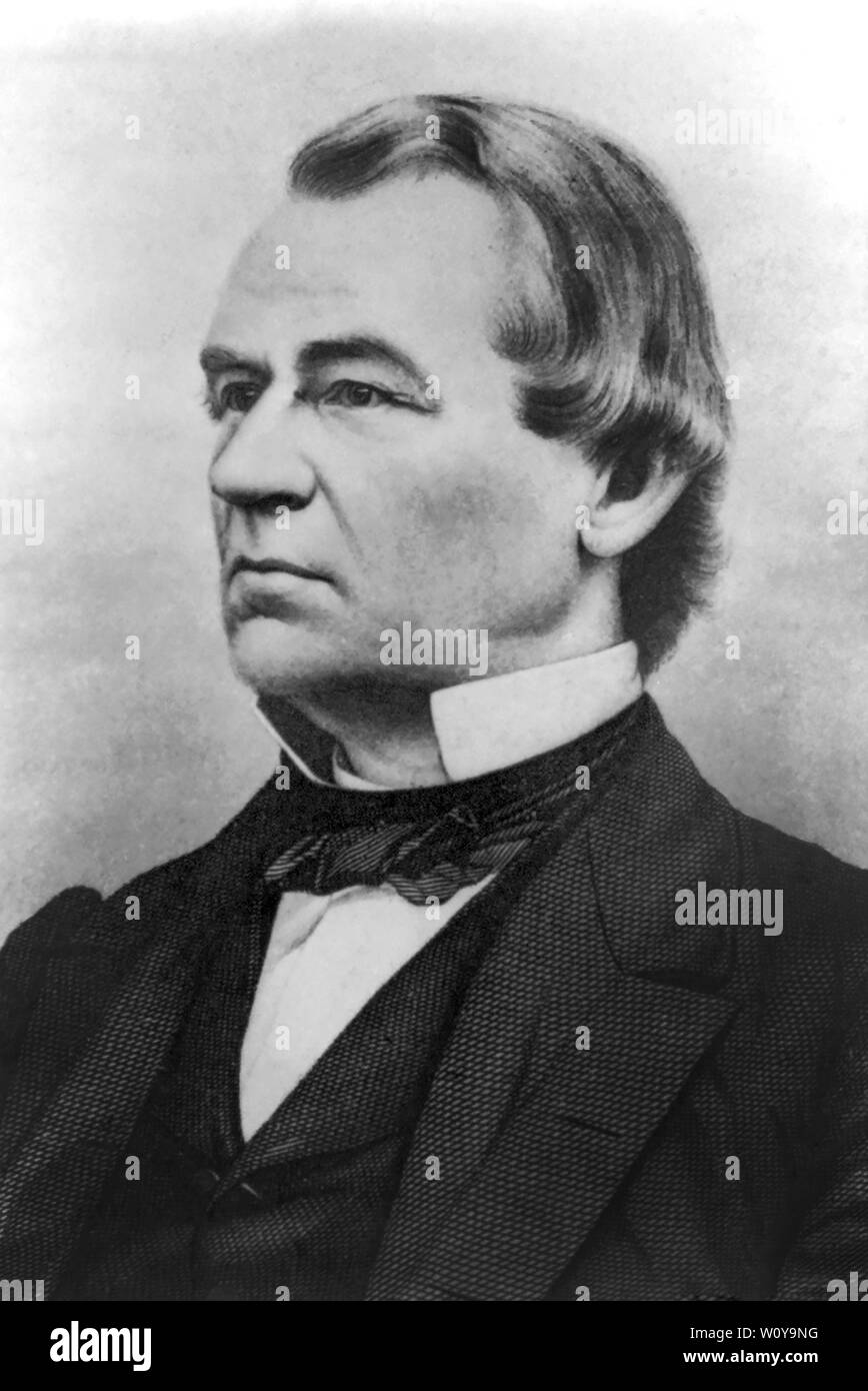 Andrew Johnson (1808-75), 17. Präsident der Vereinigten Staaten, Kopf und Schultern Portrait, Fotografie von Abraham Bogardus, New York, 1865 Stockfoto