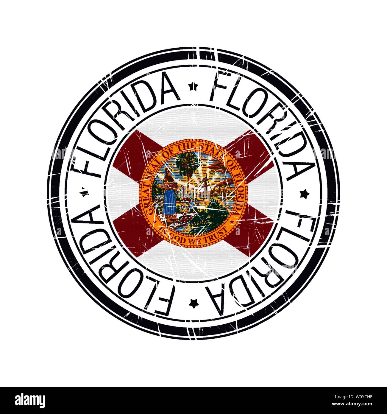 Große Staat Florida Post Stempel, Vektor Objekt auf weißem Hintergrund Stock Vektor