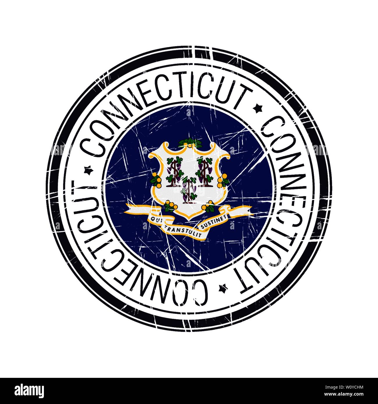 Super Zustand von Connecticut Post Stempel, Vektor Objekt auf weißem Hintergrund Stock Vektor
