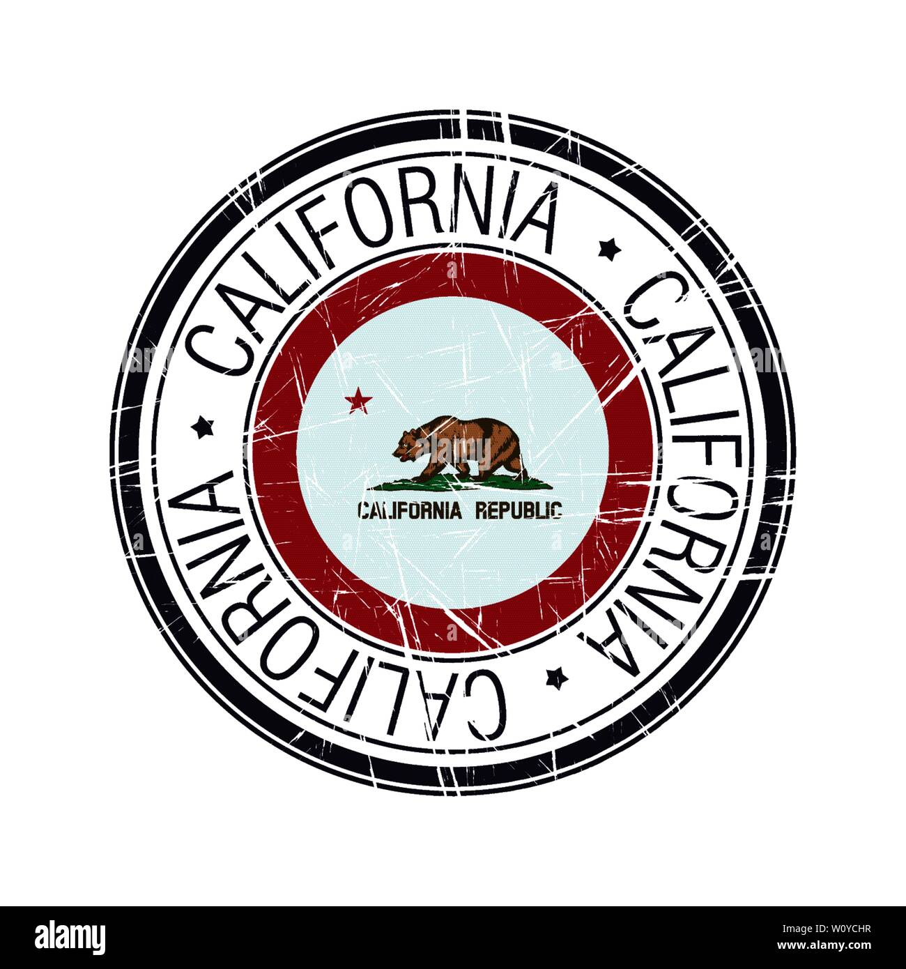 Große Staat Kalifornien Post Stempel, Vektor Objekt auf weißem Hintergrund Stock Vektor