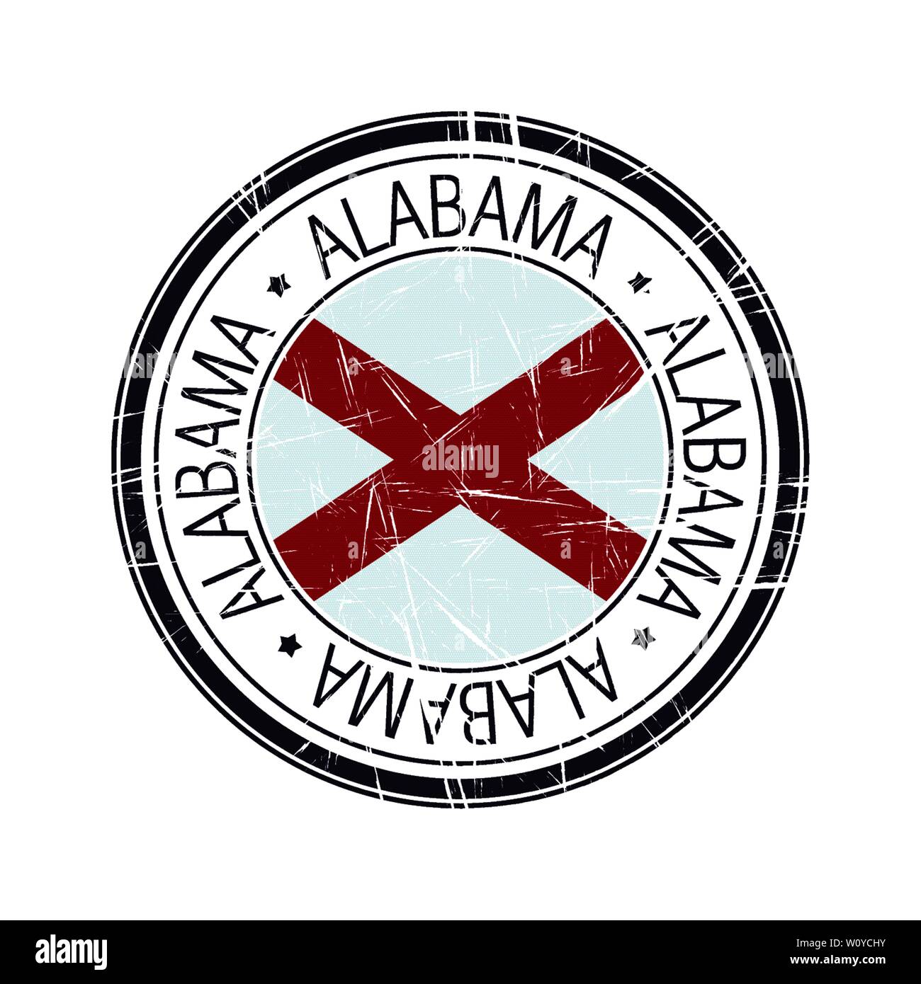 Große Bundesstaat Alabama Post Stempel, Vektor Objekt auf weißem Hintergrund Stock Vektor