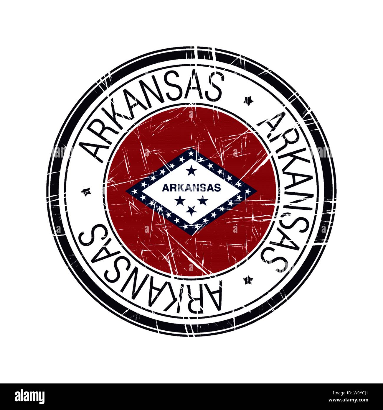 Super Zustand von Arkansas Post Stempel, Vektor Objekt auf weißem Hintergrund Stock Vektor