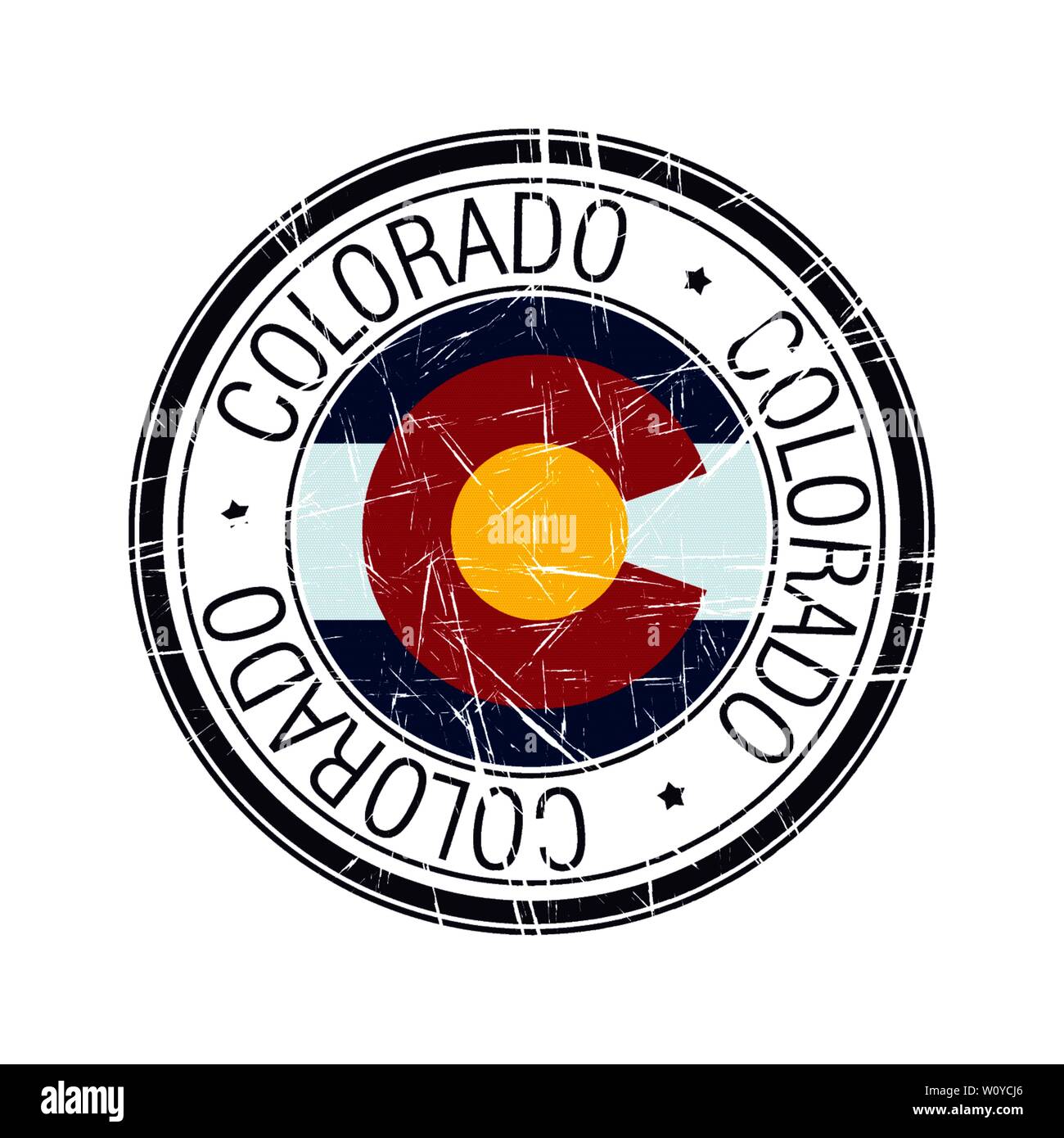 Große Staat Colorado Post Stempel, Vektor Objekt auf weißem Hintergrund Stock Vektor