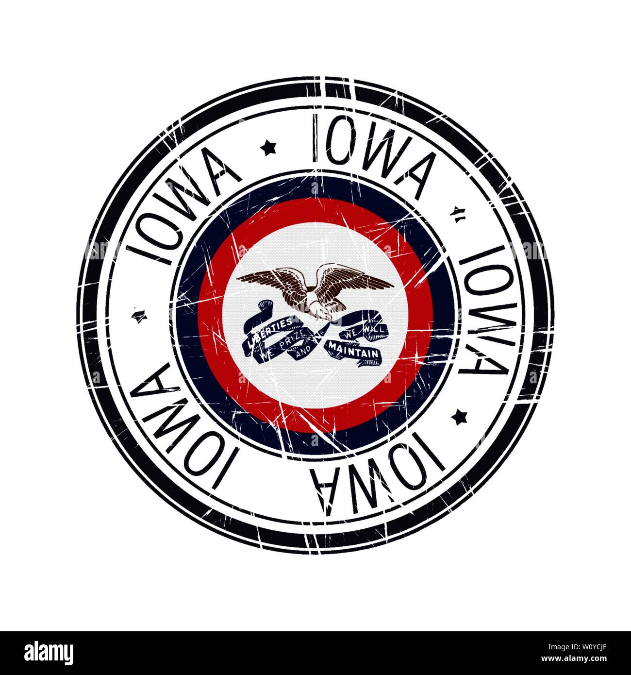 Großer Staat von Iowa Post Stempel, Vektor Objekt auf weißem Hintergrund Stock Vektor