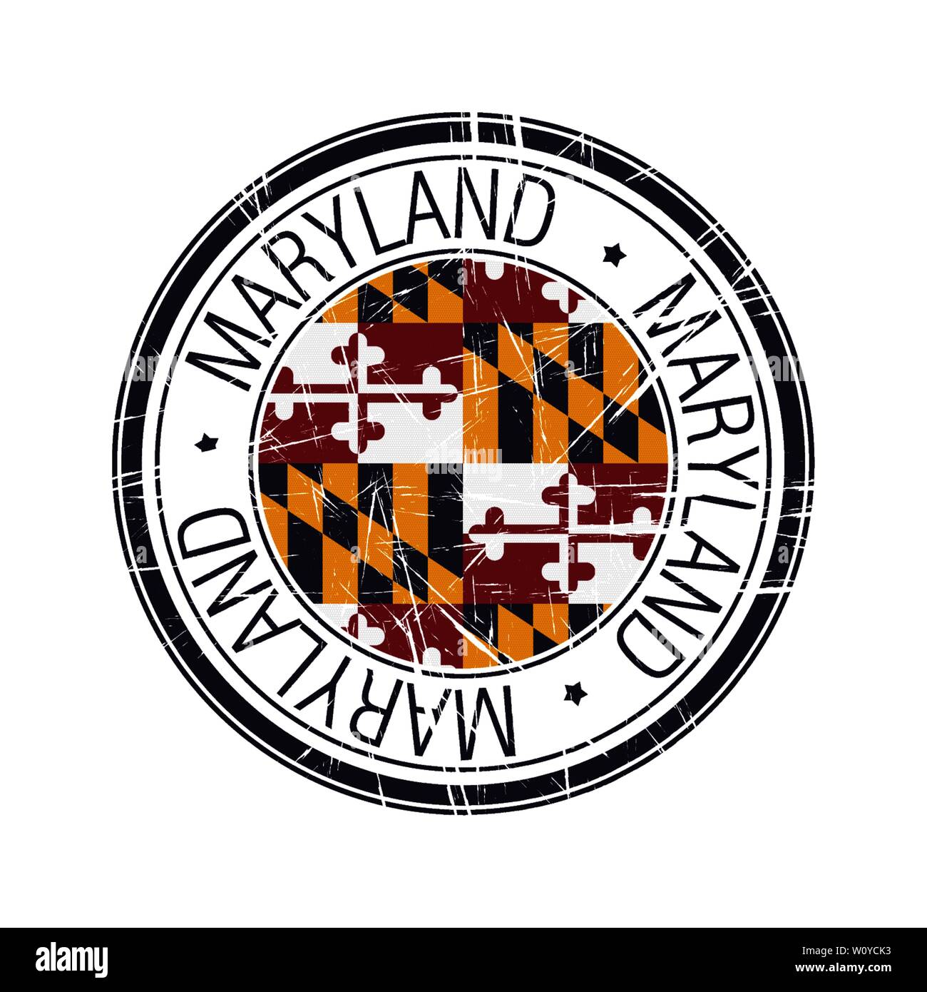 Super Zustand von Maryland Post Stempel, Vektor Objekt auf weißem Hintergrund Stock Vektor
