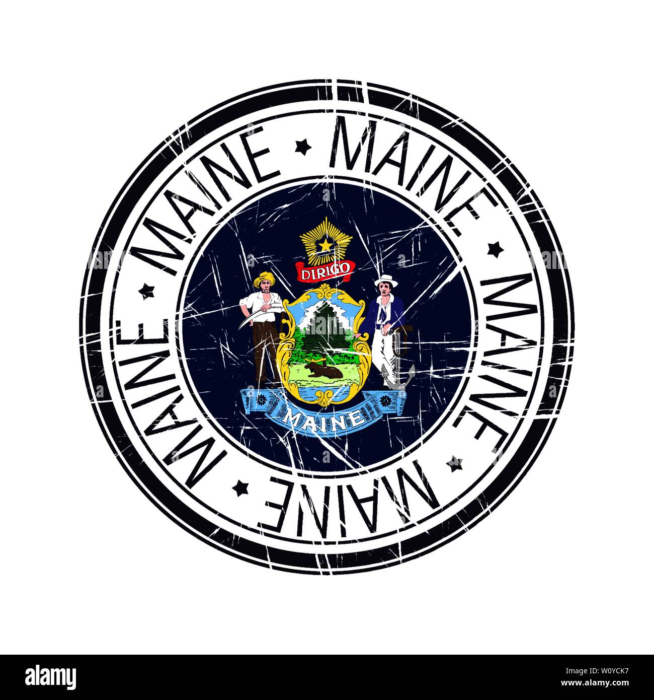 Super Zustand von Maine Post Stempel, Vektor Objekt auf weißem Hintergrund Stock Vektor