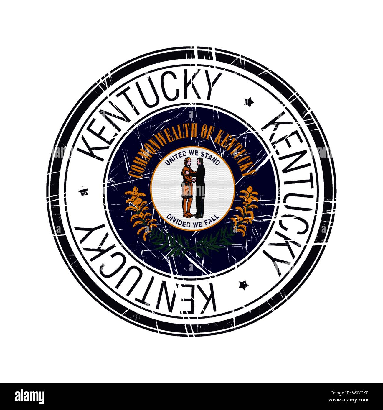 Super Zustand von Kentucky Post Stempel, Vektor Objekt auf weißem Hintergrund Stock Vektor
